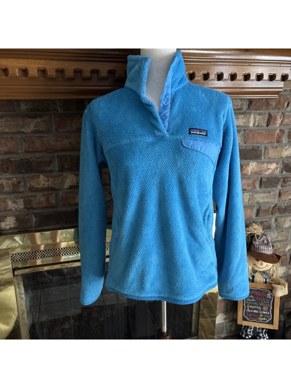 Patagonia Aqua Blue Snap Fleece Size Medium